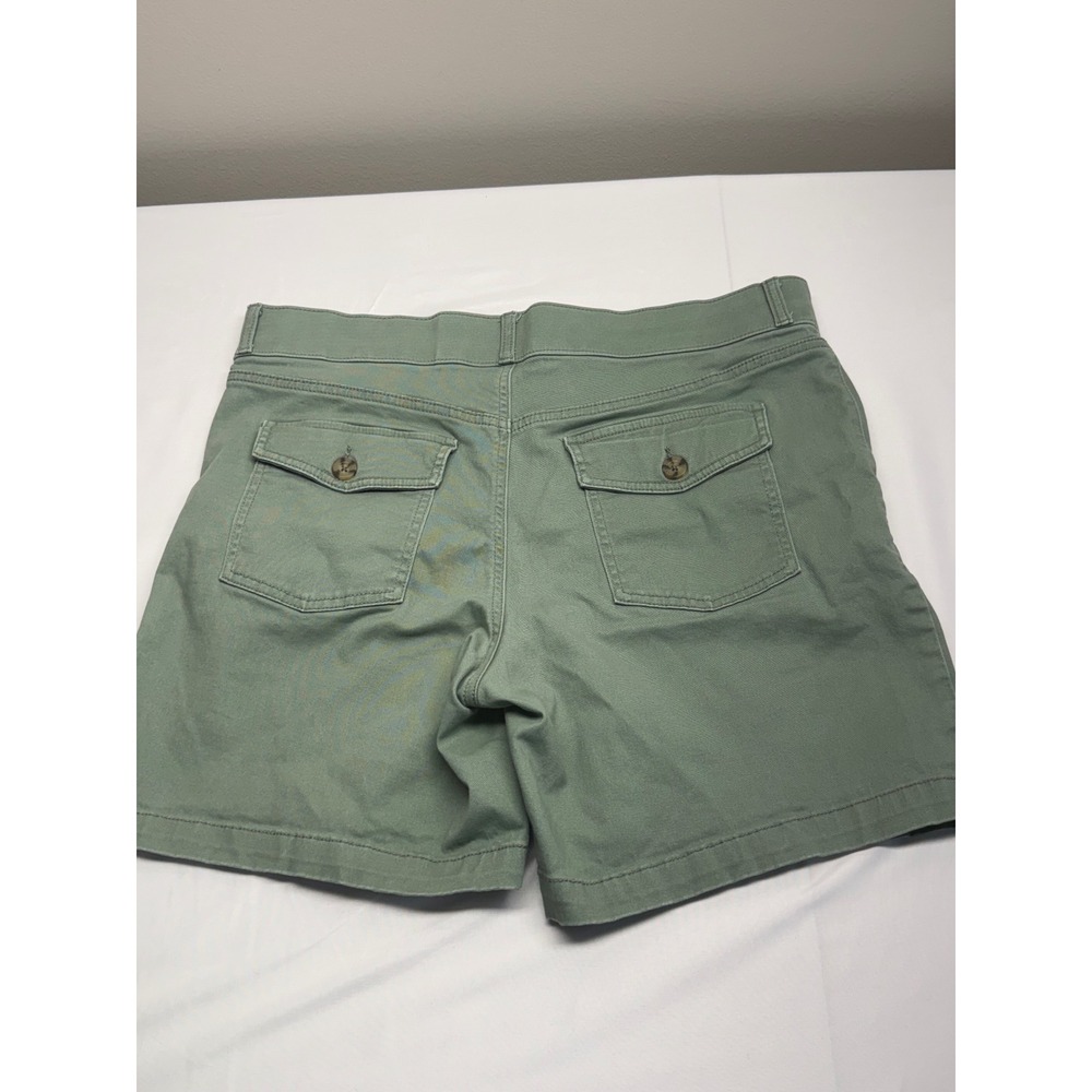 Talbots Sage Green Pull On Chino Shorts Mid Rise Cotton Blend Twill Classic Fit - Picture 8 of 10
